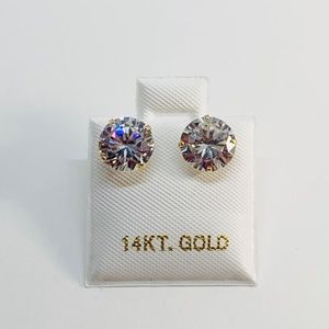 14k solid gold men or women earrings 8mm